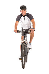 Obraz na płótnie Canvas Young Male Cyclist On Bicycle