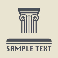 Antique architecture icon or sign, vector illustration