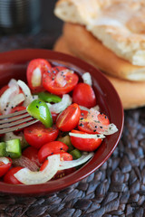 salad  with tomatoes and paprika,onion