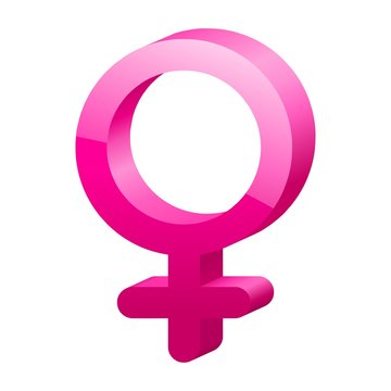 3D pink female sex symbol