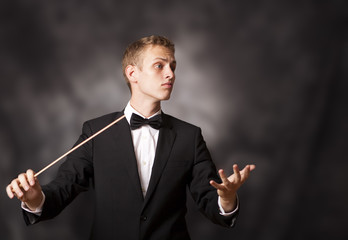 Portrait of a young orchestra conductor