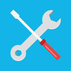 Vector Wrench And Screwdriver Icon