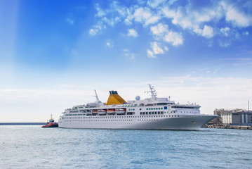 The cruise ship in the harbor