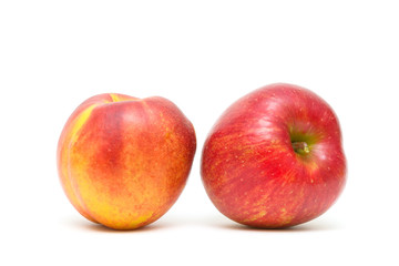 Fototapeta na wymiar apple and nectarine isolated on white background