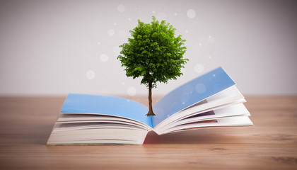 Tree growing from an open book