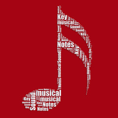 Music notes Word cloud typography text word art vector illustrat