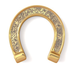 golden horseshoe on a white background
