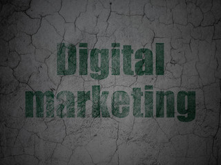 Advertising concept: Digital Marketing on grunge wall background
