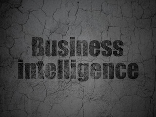 Finance concept: Business Intelligence on grunge wall background