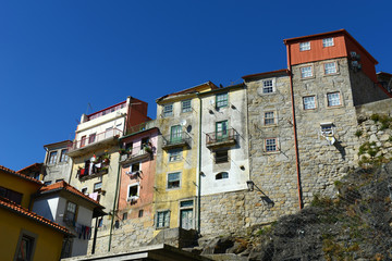 Old residence Buildings near in Old City Porto