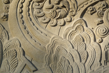 Cement ornament on a wall