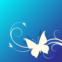 Obraz premium blue background with butterfly