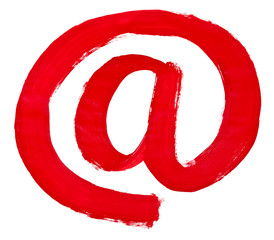 at symbol painted by red brush