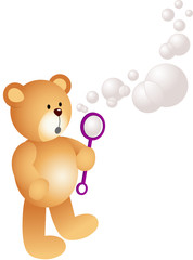Teddy Bear Blowing Bubbles