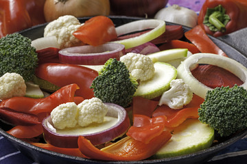 chopped vegetables ready for cooking