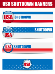 Government Shutdown USA Closed Banners.