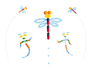 pills arranged to be cartoon character