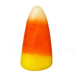 Halloween candy corn isoted. Closeup