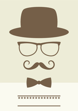 retro gentleman poster with eyeglasses