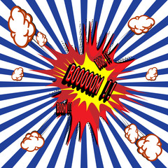 Comic book explosion vector illustration background