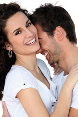 Couple laughing together
