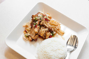Spicy asian chicken with rice