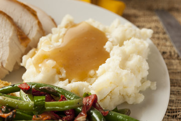 Homemade Organic Mashed Potatoes with Gravy