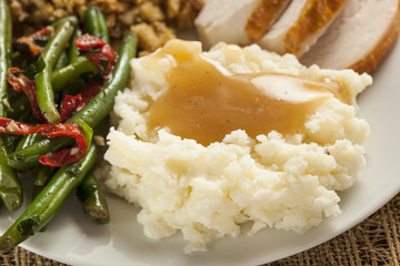 Homemade Organic Mashed Potatoes with Gravy