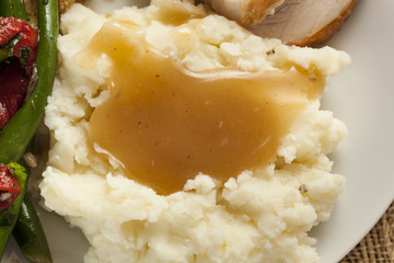 Homemade Organic Mashed Potatoes with Gravy