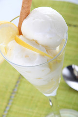 Glass of lemon sorbet