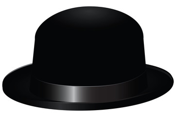 Black bowler hat