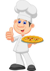 Chef with pizza