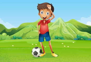 A football player at the field