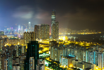 Fototapeta na wymiar Urban city in Hong Kong at night