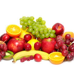 fresh fruits isolated on white