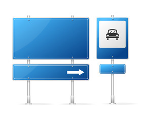 Vector Blank Blue Road Sign