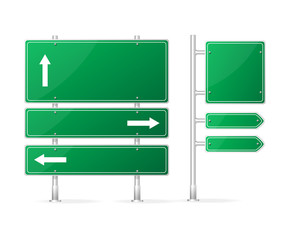 Fototapeta premium Vector Blank green Road Sign