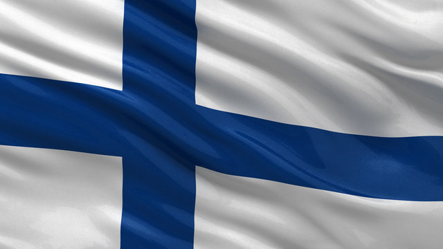 Flag of Finland waving in the wind