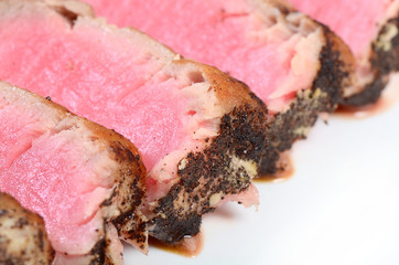 Tuna fillet in a coffee crust