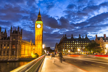 Fototapeta na wymiar Big Ben by night, London, England