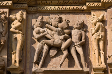 Erotic temple in Khajuraho, India.