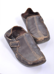 Old shoes of brown