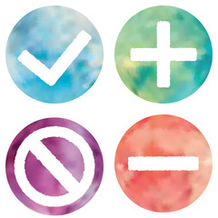 Watercolor buttons set.