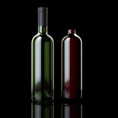 Fototapeta na wymiar Wine Out Of A Bottle (Illustration For Grocery Advertising)