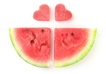 Fresh ripe watermelon isolated on white