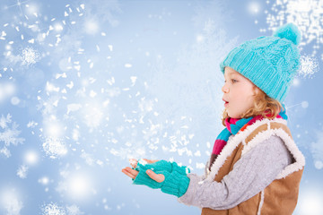 kind im winter schnee