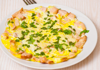 eggs with ham and cheese