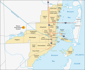 Miami administrative Karte
