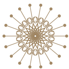 Decorative gold  frame with vintage round patterns on white....