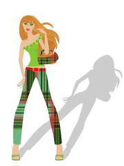 Elegant model represents new clothes